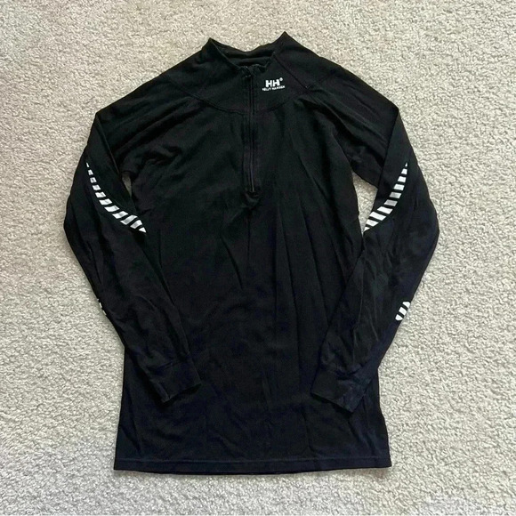 Helly Hansen Base Long Sleeve Shirt Ski Active Stripe Black Men’s Size M 1/4 Zip - Picture 3 of 15
